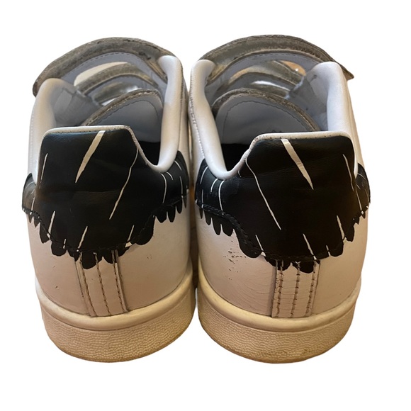 Adidas Stan Smith Sneakers Velcro white black women’s 8 /men’s 6.5 - Picture 2 of 9
